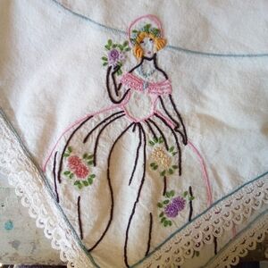 Charming Embroidered Lady Tablecloth